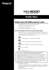 Roland MV-8000 Snelle Start