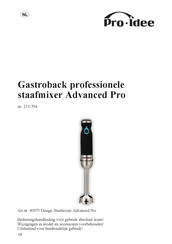 Pro Idee Gastroback Advanced Pro Bedieningshandleiding