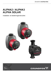 Grundfos ALPHA SOLAR Installatie- En Bedieningsinstructies