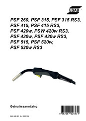 ESAB PSF 315 RS3 Gebruiksaanwijzing