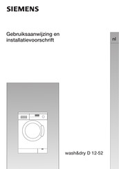 Siemens Wash&Dry D 12 52 Series Gebruiksaanwijzing En Installatievoorschrift