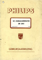 Philips GM 2893 Gebruiksaanwijzing