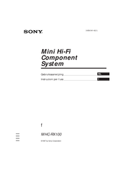 Sony MHC-RX100 Gebruiksaanwijzing