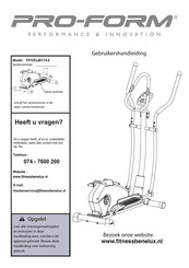 Pro-Form PFIVEL86174.0 Gebruikershandleiding