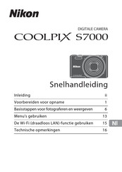 Nikon Coolpix S7000 Snelhandleiding