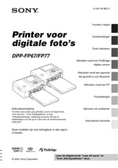 Sony DPP-FP67 Gebruiksaanwijzing