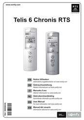 Somfy HOME MOTION Telis 6 Chronis RTS Gebruikershandleiding