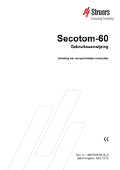 Struers Secotom-60 Gebruiksaanwijzing