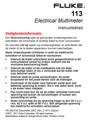 Fluke 113 Instructieblad