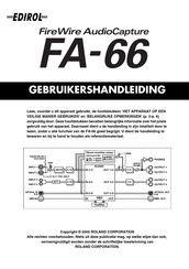 Roland Edirol FA-66 Gebruikershandleiding