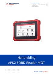 AA-Equipment APK2 EOBD Reader MOT Handleiding