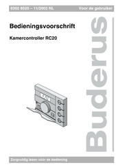 Buderus RC20 Bedieningsvoorschrift