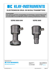 KLAY-INSTRUMENTS 8000-SAN Series Gebruiksaanwijzing