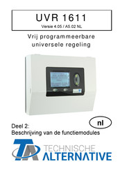 Technische Alternative UVR 1611 Gebruiksaanwijzing