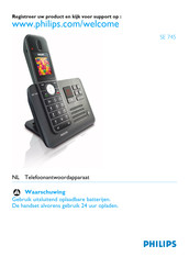 Philips SE745 Gebruiksaanwijzing