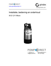 PompDirect Grindex 8121.211 Micro Handleiding Voor Installatie, Bediening En Onderhoud