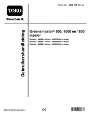 Toro Greensmaster 800 Gebruikershandleiding