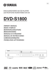 Yamaha DVD-S1800 Gebruiksaanwijzing