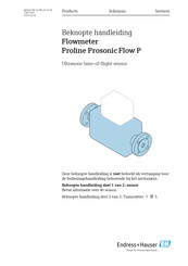 Endress+Hauser Proline Prosonic Flow P Beknopte Handleiding