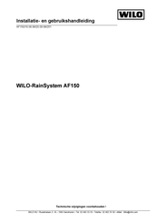 Wilo RainSystem AF150 Installatie En Gebruikshandleiding