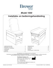 brewer Versa Exam Table 1000 Installatie- En Bedieningshandleiding