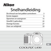 Nikon Coolpix L830 Snelhandleiding