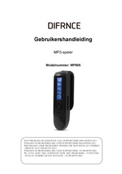 Difrnce MP866 Gebruikershandleiding