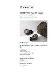 Sennheiser MOMENTUM True Wireless 4 Gebruiksaanwijzing