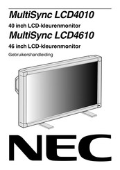 NEC MultiSync LCD4610 Gebruikershandleiding