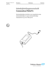 Endress+Hauser Commubox FXA291 Handleiding Voor Inbedrijfstelling