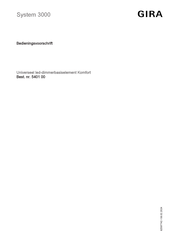 Gira 5401 00 Bedieningsvoorschrift