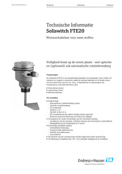 Endress+Hauser Soliswitch FTE20 Technische Informatie En Montagehandleiding