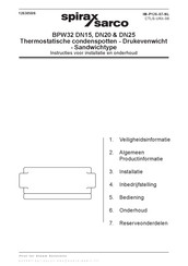 Spirax Sarco BPW32 Instructies Voor Installatie En Onderhoud