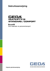 GEDA MULTILIFT P12 COMFORT Originele Gebruiksaanwijzing