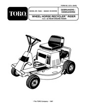 Toro Wheel Horse Recycler Rider 12.5-32 Gebruikershandleiding