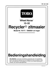 Toro Wheel Horse 12-32 Recycler Bedieningshandleiding