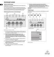 Behringer MICROAMP HA400 Gebruiksaanwijzing