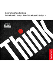 Lenovo ThinkPad E16 Gen 1 Gebruikershandleiding