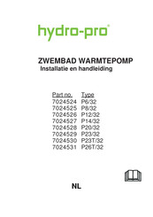 Hydro-Pro 7024524 Installatiehandleiding