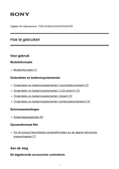 Sony FDR-AX33 Gebruiksaanwijzing