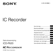 Sony ICD-P620 Gebruiksaanwijzing