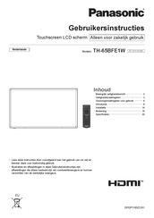 Panasonic TH-65BFE1W Installatie- En Gebruikersinstructies