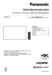 Panasonic TH-75BQE1W Installatie- En Gebruikersinstructies