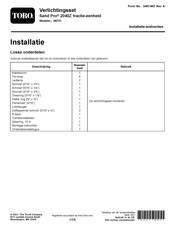 Toro Sand Pro 2040Z Installatie-Instructies