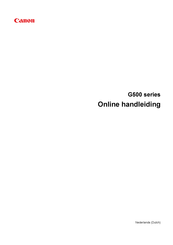 Canon G500 Series Online Handleiding