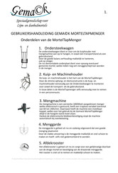 Gemack MortelTapMenger Gebruikershandleiding