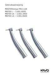 KaVo MASTERtorque Mini LUX M8700 L Gebruiksaanwijzing