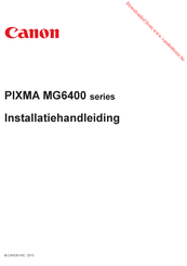 Canon Pixma MG6400 Series Installatiehandleiding