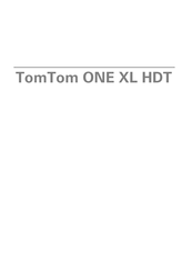 TomTom ONE XL HDT Gebruikershandleiding