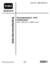 Toro Groundsmaster 4110 Gebruikershandleiding